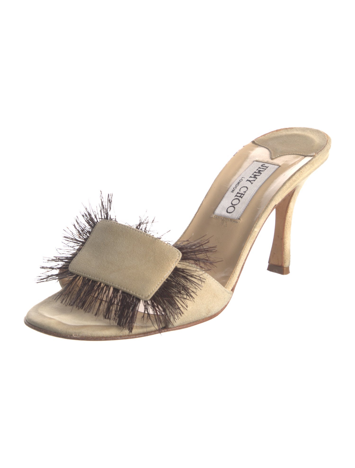 Jimmy Choo Suede Animal Print Slides