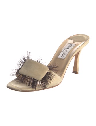 Jimmy Choo Suede Animal Print Slides