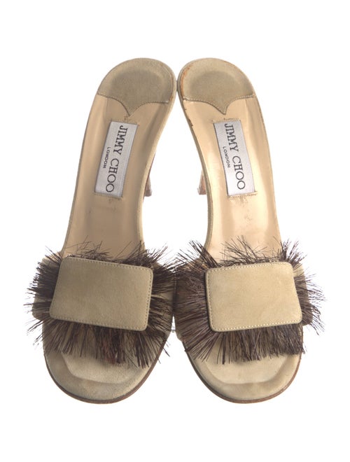 Jimmy Choo Suede Animal Print Slides