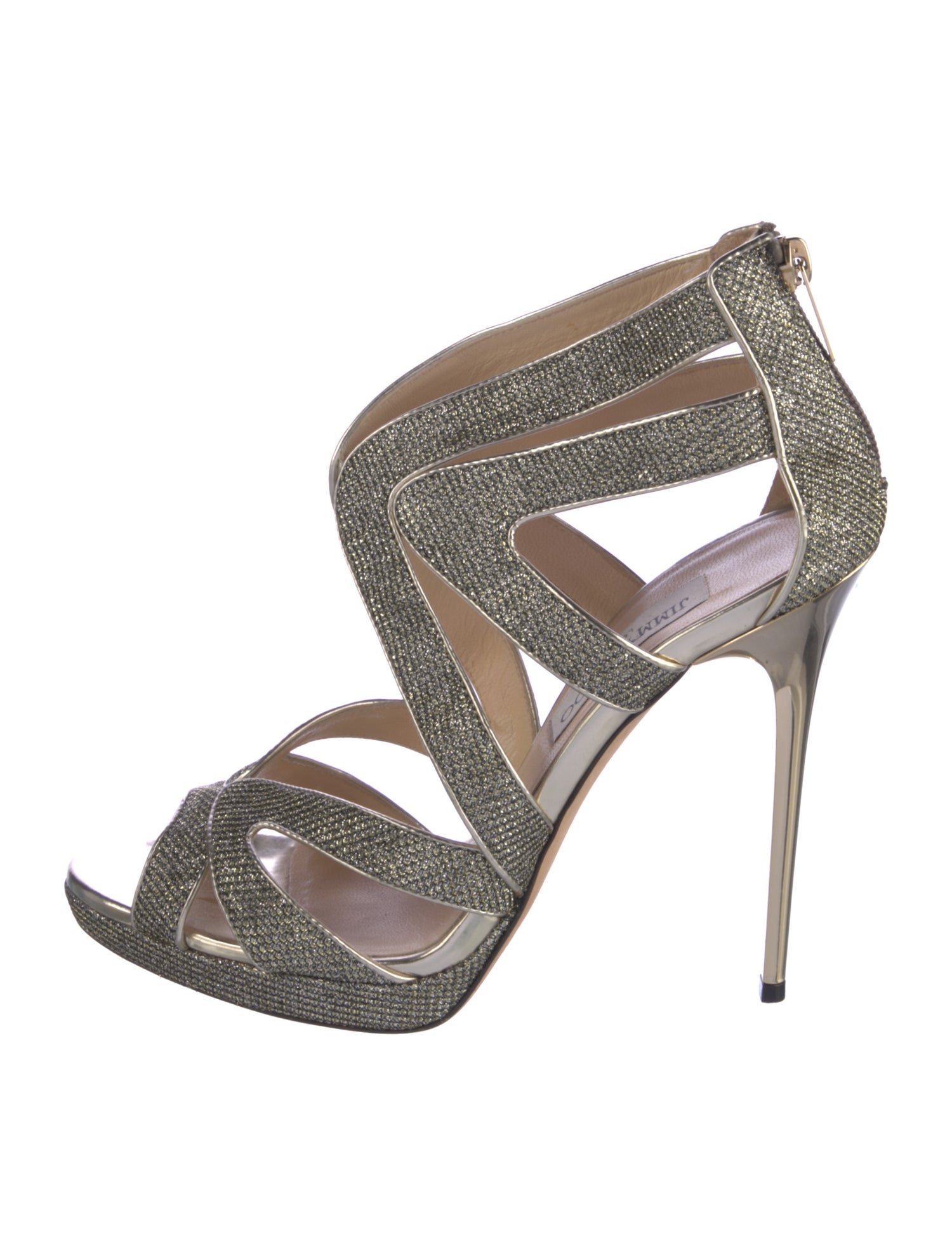 Jimmy Choo Glitter Animal Print Sandals