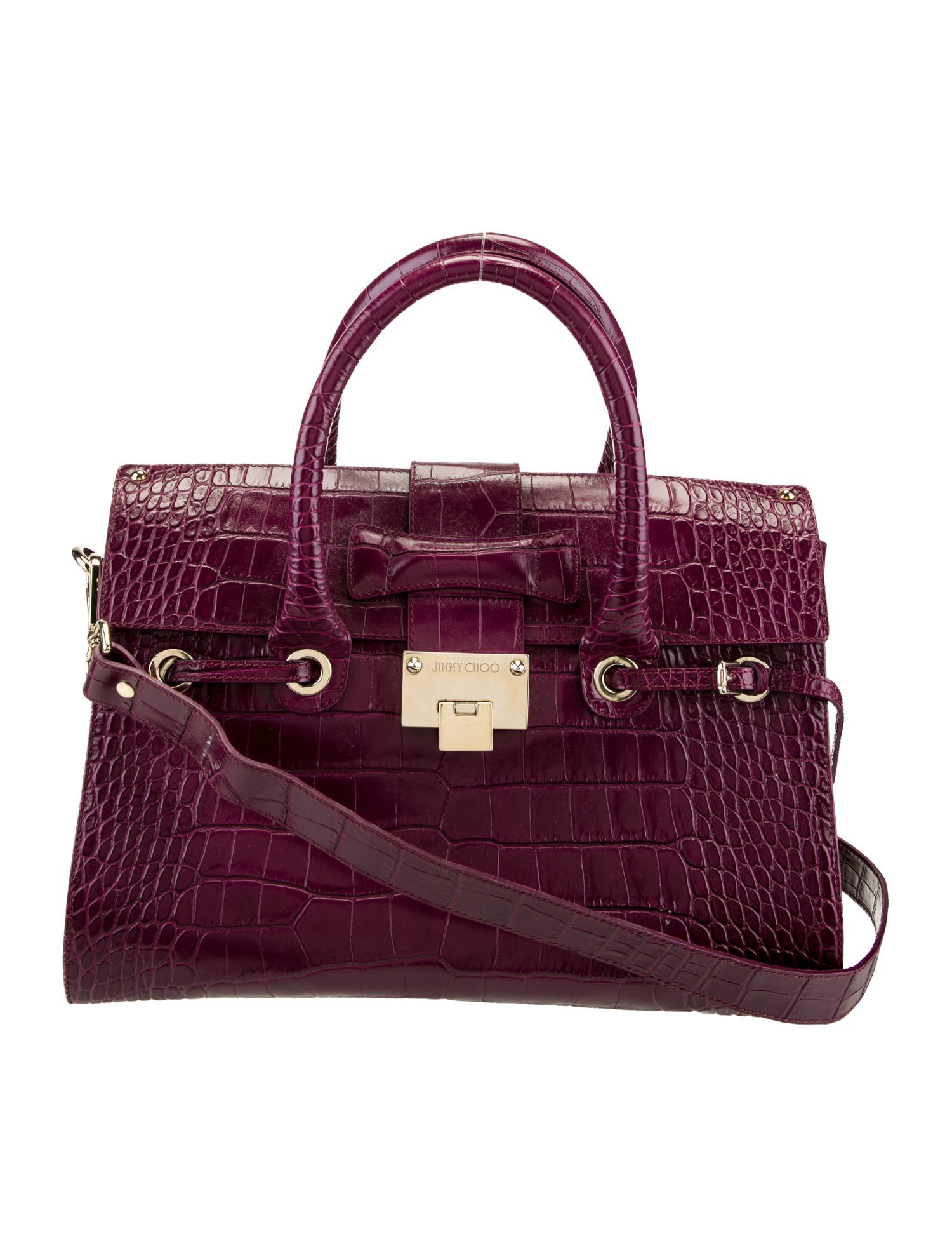 Brunello Cucinelli Alligator Top Handle Bag - Brown Handle