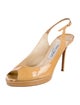 Jimmy Choo Patent Leather Cutout Accent Slingback Pumps