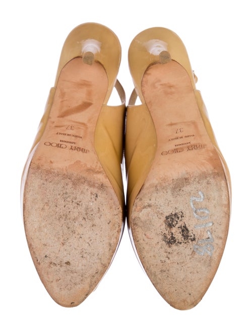 Jimmy Choo Patent Leather Cutout Accent Slingback Pumps