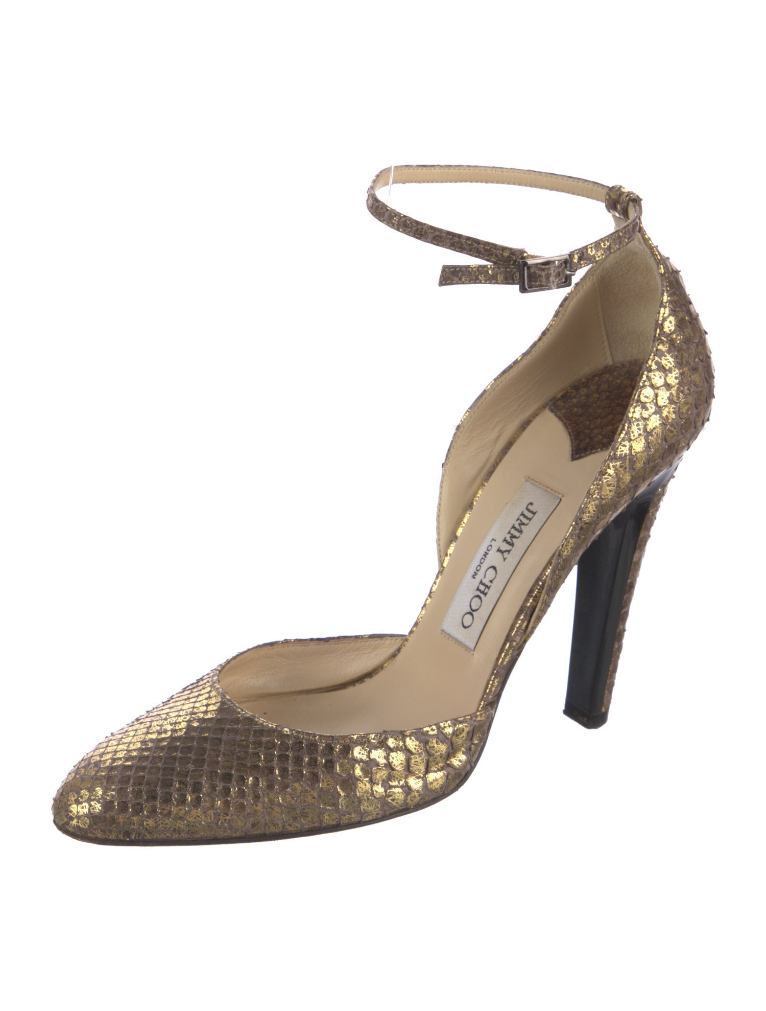 Jimmy Choo Embossed Leather Animal Print D'Orsay Pumps