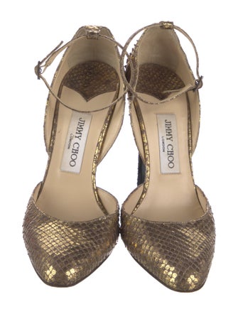 Jimmy Choo Embossed Leather Animal Print D'Orsay Pumps