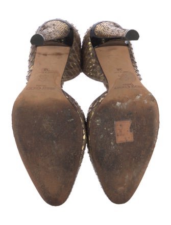 Jimmy Choo Embossed Leather Animal Print D'Orsay Pumps