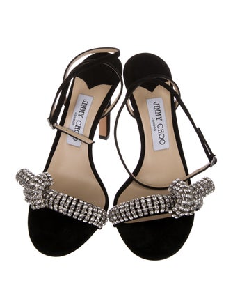 Jimmy Choo Suede Bow Accents Sandals