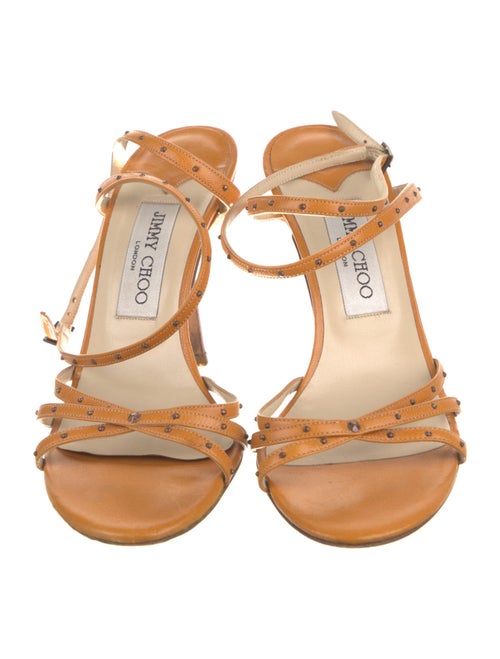 Jimmy Choo Leather Studded Accents Slides