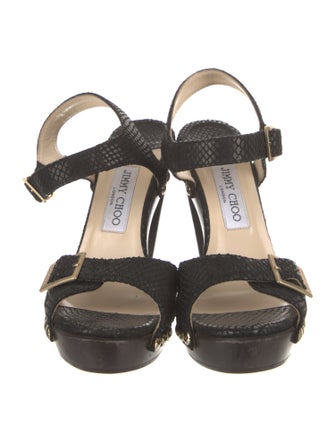 Jimmy Choo Embossed Leather Sandals
