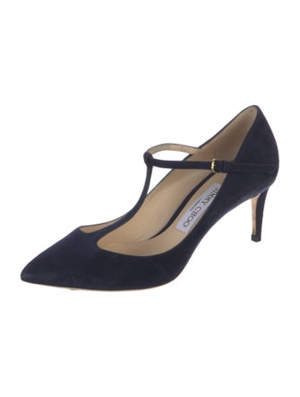 Jimmy Choo Suede T-Strap Pumps