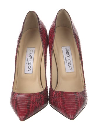 Jimmy Choo Embossed Leather Animal Print Pumps