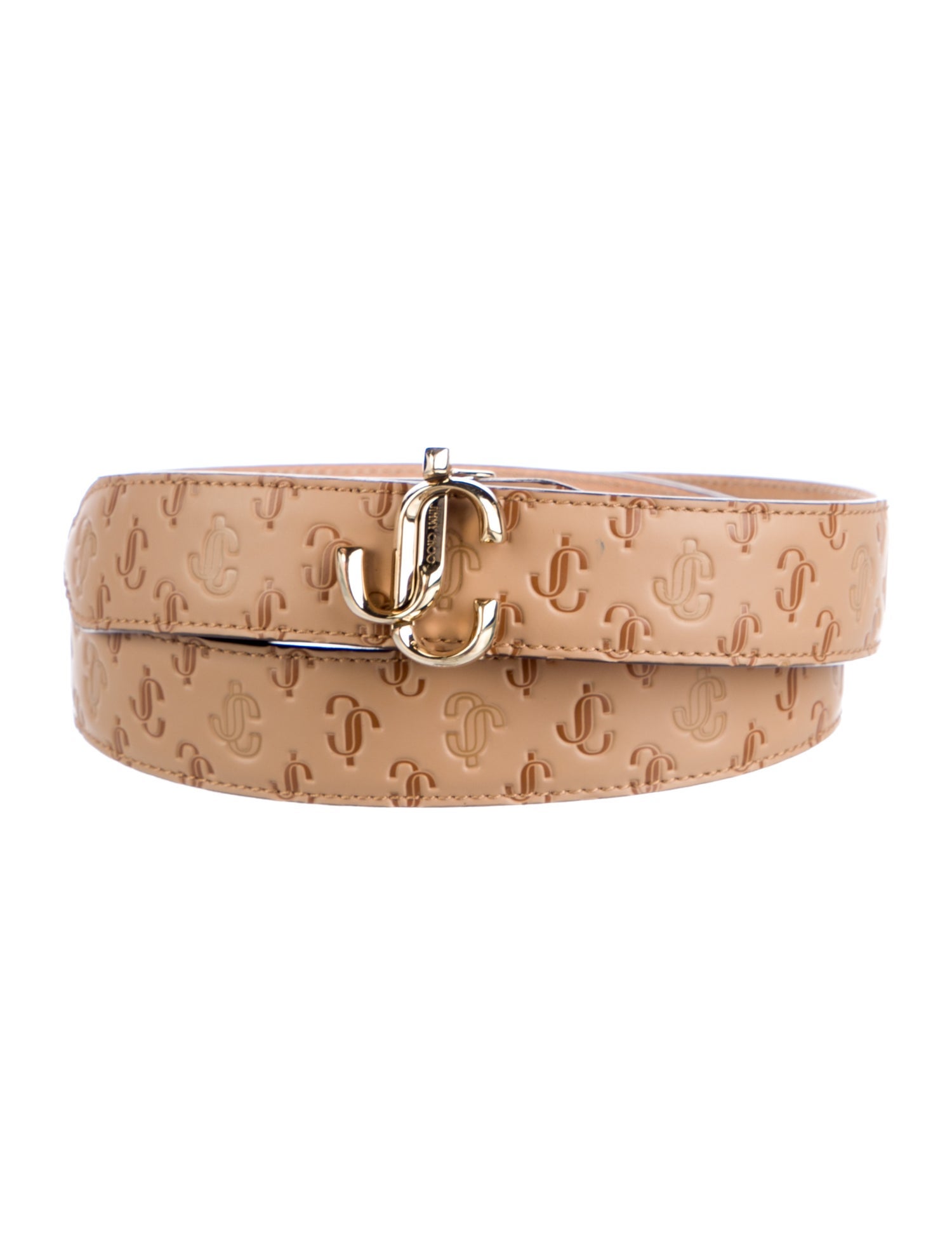 Jimmy Choo Monogram Pattern Leather Belt