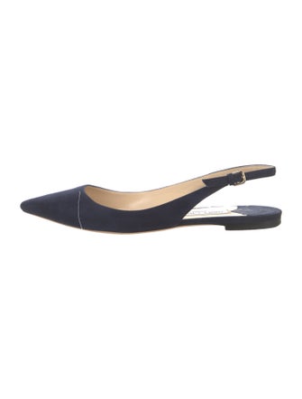 Jimmy Choo Suede Cutout Accent Slingback Flats