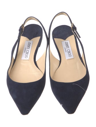 Jimmy Choo Suede Cutout Accent Slingback Flats