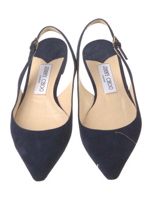 Jimmy Choo Suede Cutout Accent Slingback Flats