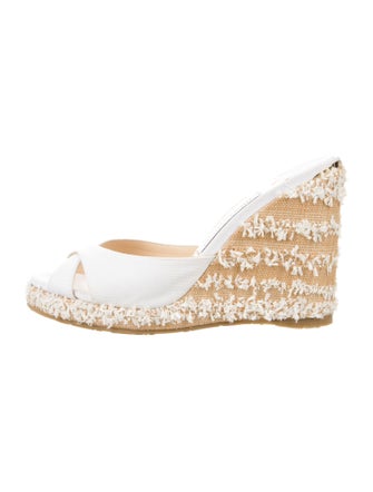 Jimmy Choo Canvas Fringe Trim Accent Espadrilles