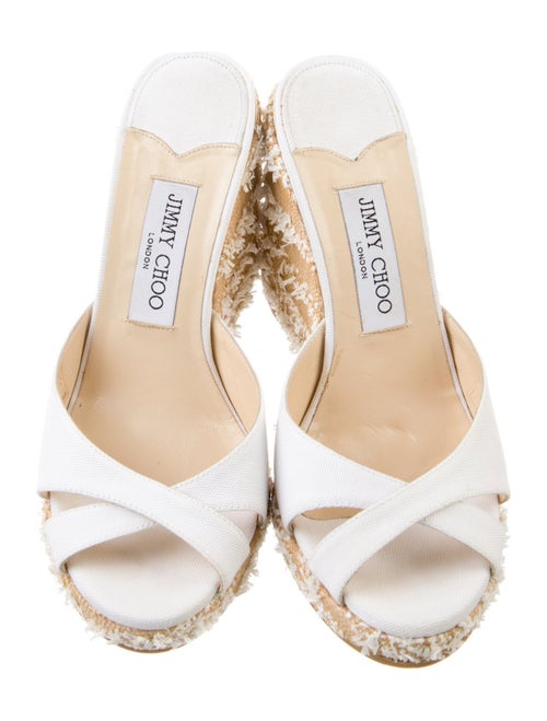 Jimmy Choo Canvas Fringe Trim Accent Espadrilles
