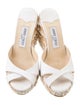 Jimmy Choo Canvas Fringe Trim Accent Espadrilles