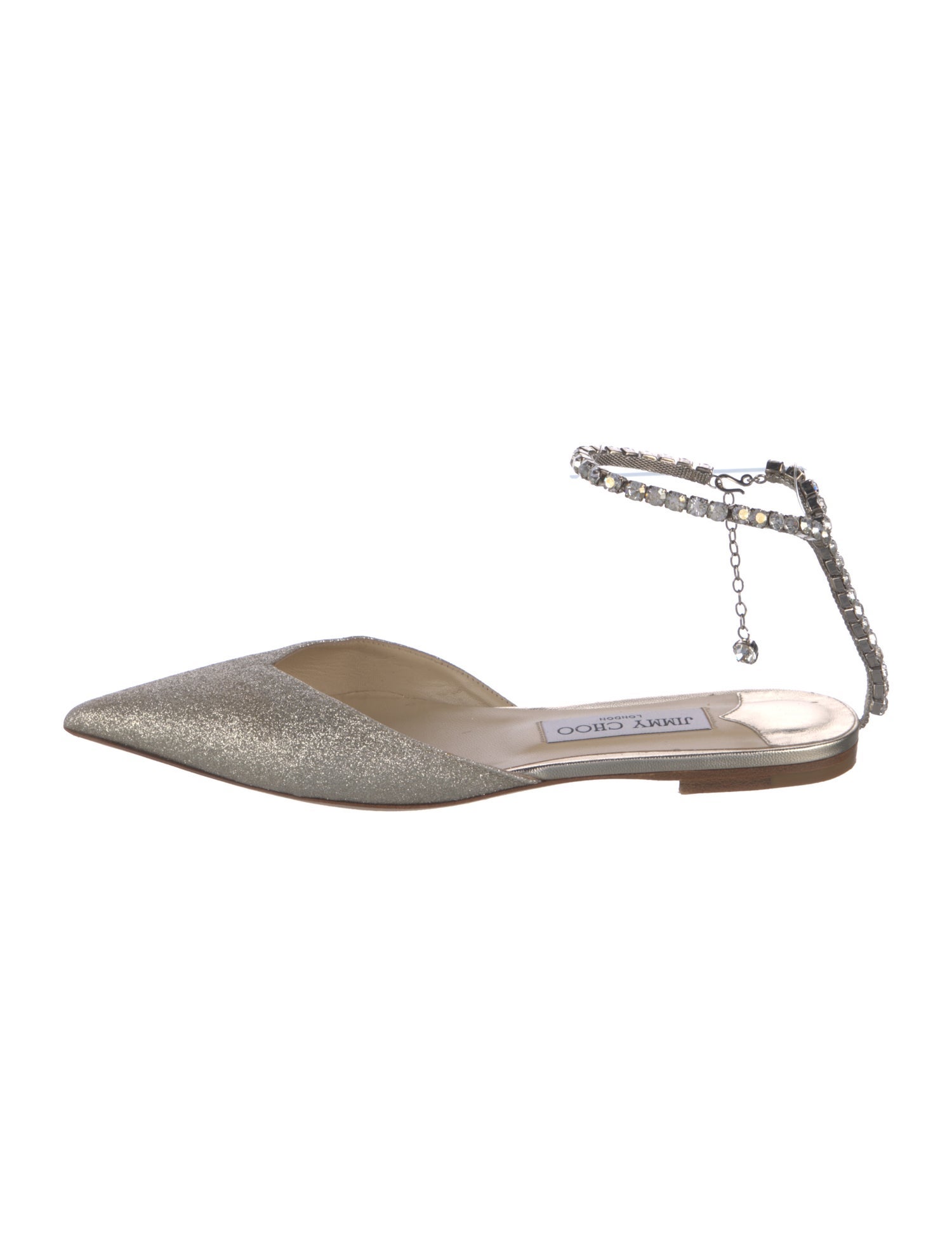 Jimmy Choo Glitter Glitter Accents Slingback Flats