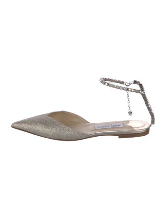 Jimmy Choo Glitter Glitter Accents Slingback Flats