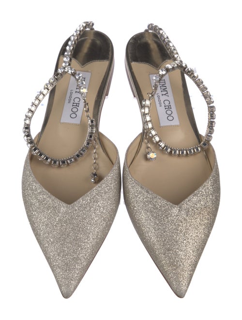Jimmy Choo Glitter Glitter Accents Slingback Flats