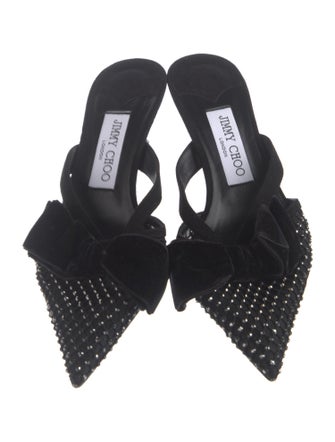 Jimmy Choo Suede Mesh Accents Mules