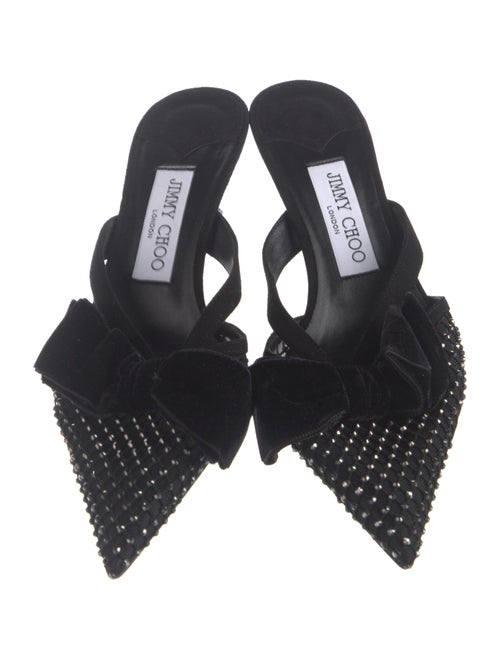 Jimmy Choo Suede Mesh Accents Mules