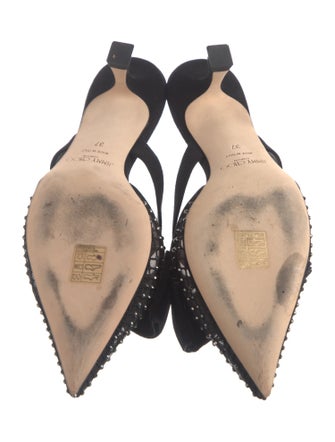 Jimmy Choo Suede Mesh Accents Mules