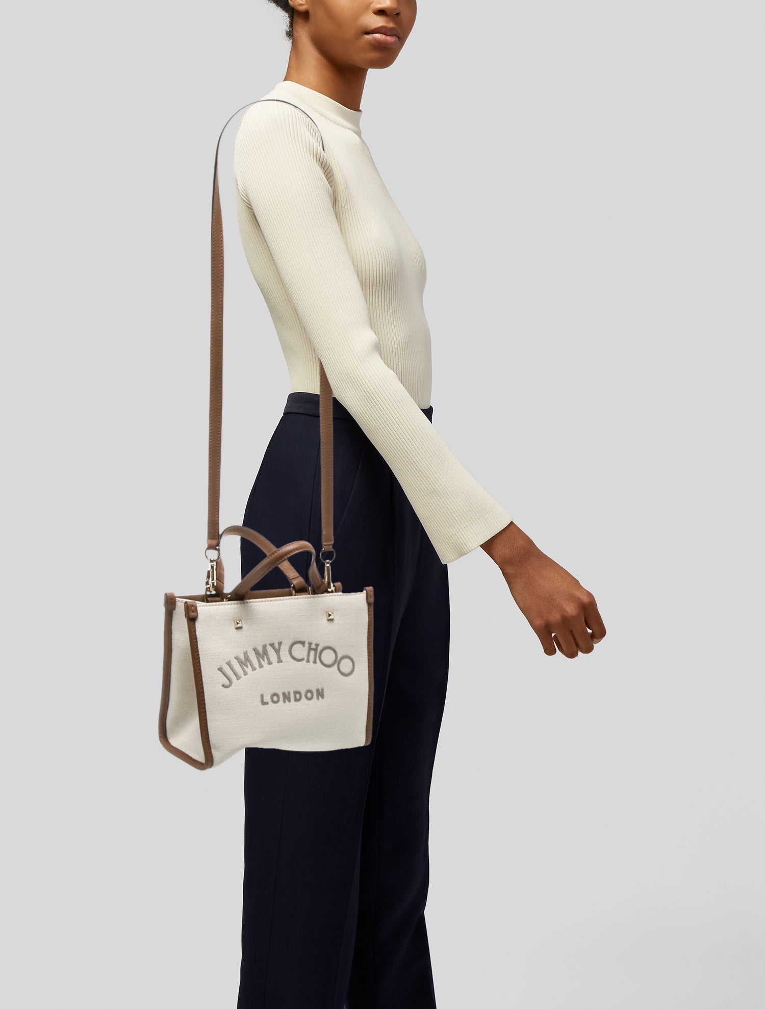 Jimmy Choo Canvas Top Handle Bag