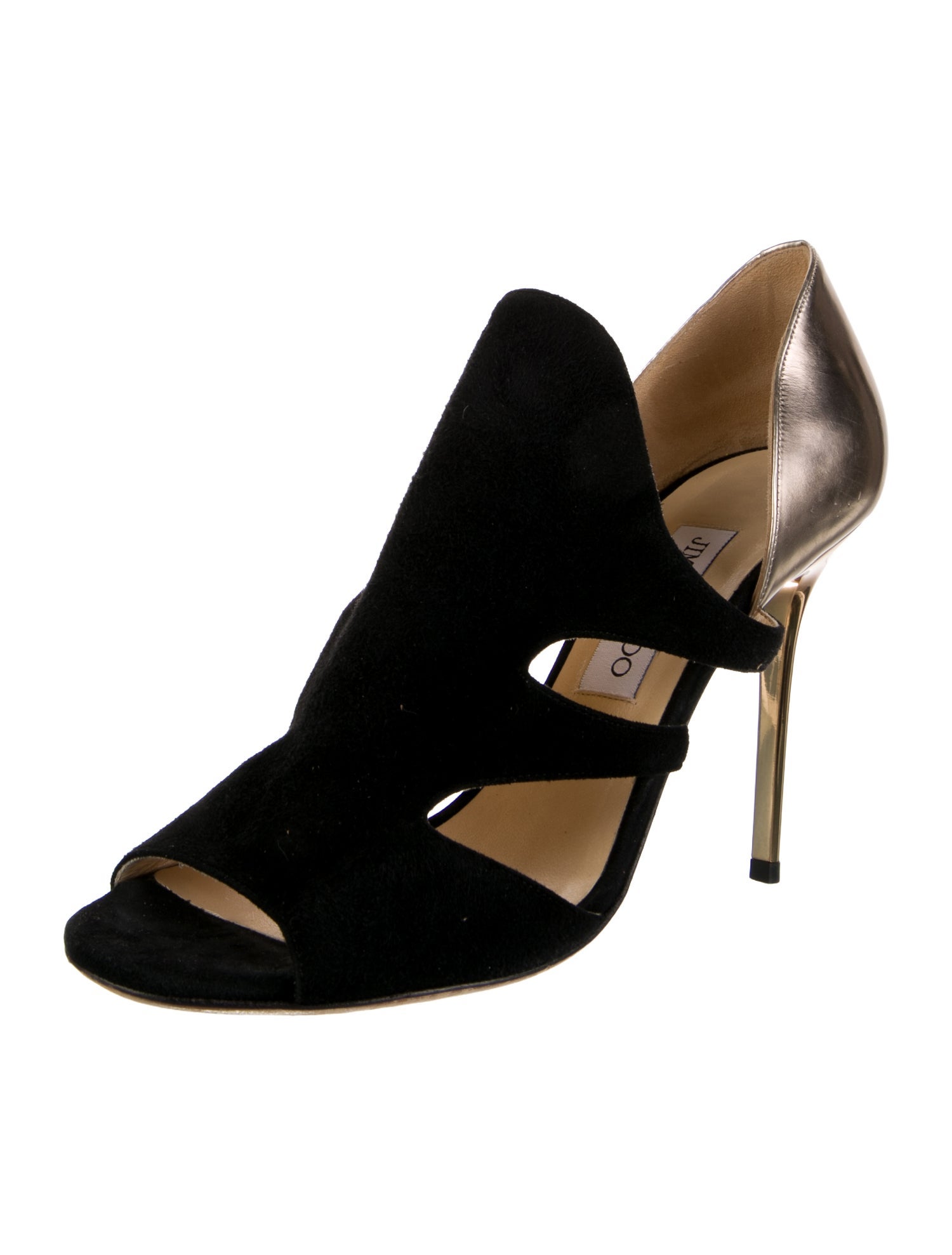 Jimmy Choo Suede Leather Trim Embellishment D'Orsay Pumps