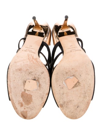 Jimmy Choo Suede Leather Trim Embellishment D'Orsay Pumps