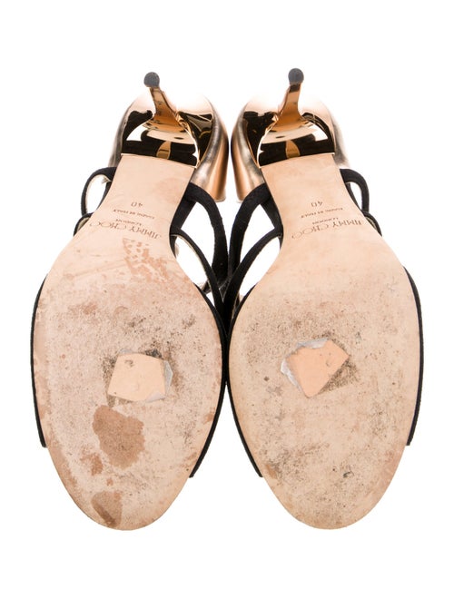 Jimmy Choo Suede Leather Trim Embellishment D'Orsay Pumps