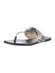 Jimmy Choo Leather Animal Print Flip Flops