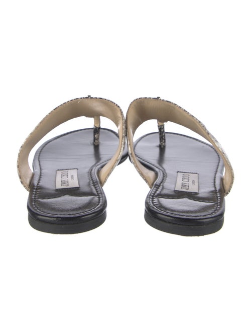 Jimmy Choo Leather Animal Print Flip Flops