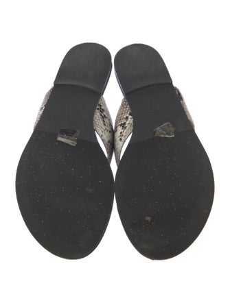 Jimmy Choo Leather Animal Print Flip Flops