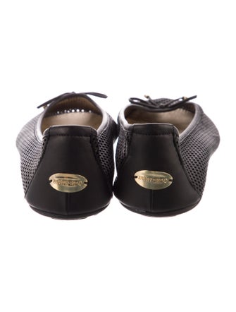 Jimmy Choo Leather Bow Accents Ballet Flats