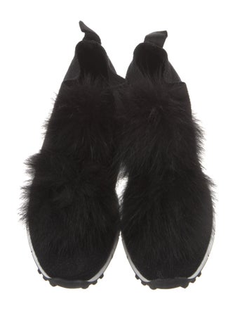 Jimmy Choo Fur Trim Sneakers
