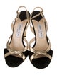 Jimmy Choo Suede Colorblock Pattern Slingback Sandals