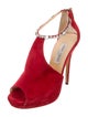Jimmy Choo Suede Crystal Embellishments T-Strap Pumps