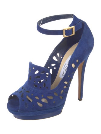 Jimmy Choo Suede Cutout Accent Pumps