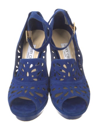 Jimmy Choo Suede Cutout Accent Pumps