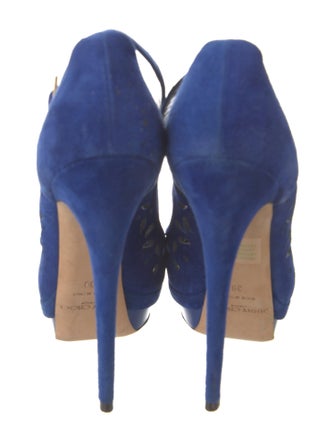 Jimmy Choo Suede Cutout Accent Pumps