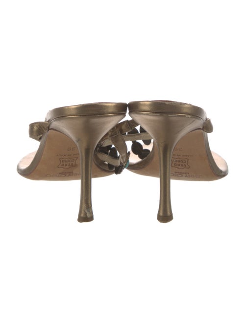 Jimmy Choo Leather Crystal Embellishments Flip Flops