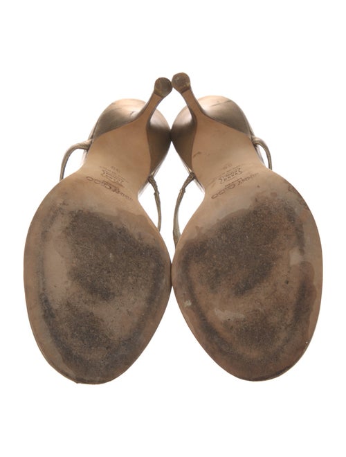 Jimmy Choo Leather Crystal Embellishments Flip Flops