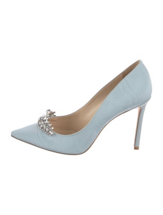Jimmy Choo Canvas Crystal Embellishments Pumps