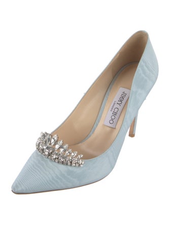 Jimmy Choo Canvas Crystal Embellishments Pumps