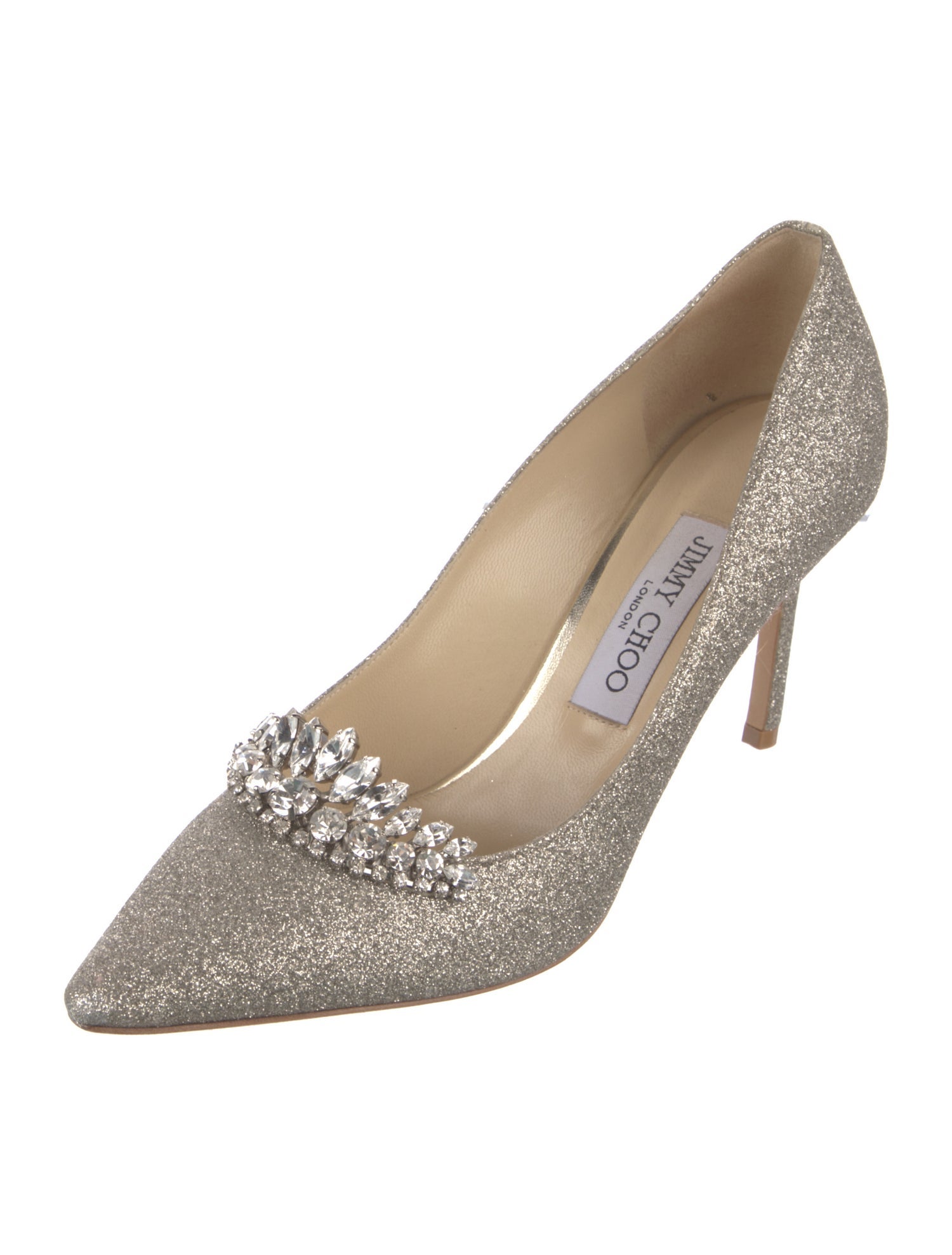 Jimmy Choo Leather Glitter Accents Pumps