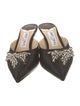 Jimmy Choo Satin Crystal Embellishments Mules