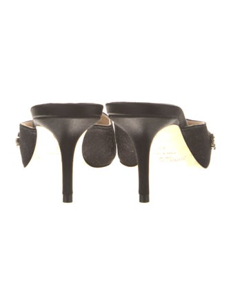 Jimmy Choo Satin Crystal Embellishments Mules