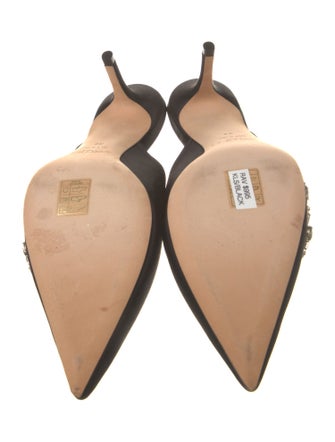 Jimmy Choo Satin Crystal Embellishments Mules